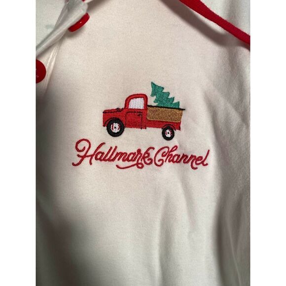 Hallmark channel movie watching red and white hoodie/Christmas/size small￼ - Picture 1 of 7